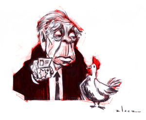 Caras&Caretas - Borges y peron - viñeta